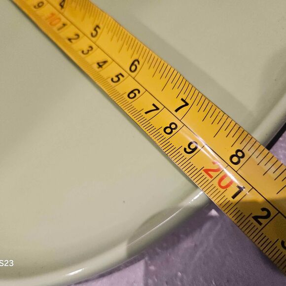 Green Ceramic and Wood Handle Appetizer Dish Appetizer Tray 16" x 8" - Picture 6 of 6